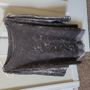 Spense Shimmery Cold Shoulder Gray Top Medium